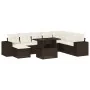 Set de sofás de jardín 9 pzas y cojines ratán sintético marrón by , Garden sets - Ref: Foro24-3269363, Price: 633,60 €, Disco...