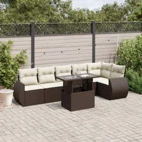 Juego de sofás de jardín 7 piezas con cojines ratán PE marrón by , Garden sets - Ref: Foro24-3268553, Price: 539,04 €, Discou...