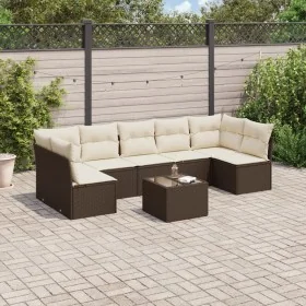 Set sofás de jardín 8 piezas y cojines ratán sintético marrón by , Garden sets - Ref: Foro24-3217443, Price: 491,73 €, Discou...