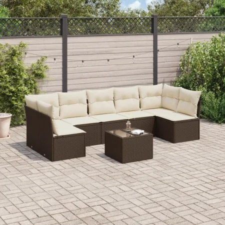 Set sofás de jardín 8 piezas y cojines ratán sintético marrón by , Garden sets - Ref: Foro24-3217443, Price: 491,73 €, Discou...