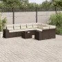 Set de sofás de jardín 10 pzas y cojines ratán sintético marrón by , Garden sets - Ref: Foro24-3223052, Price: 663,94 €, Disc...