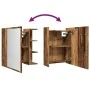 Armario espejo de baño madera envejecida 62,5x20,5x64 cm de , Tocadores de baño - Ref: Foro24-856177, Precio: 73,16 €, Descue...