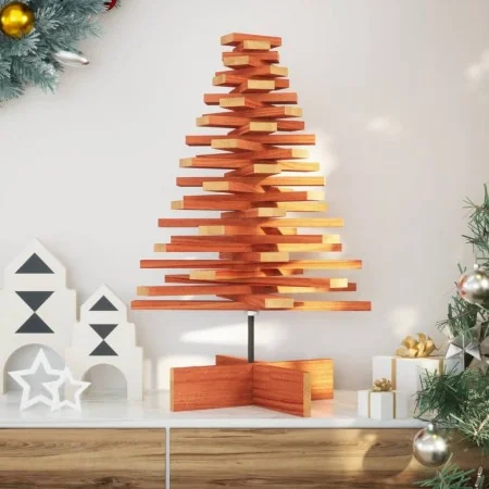 Árbol de Navidad de adorno madera maciza pino marrón cera 80 cm by , Christmas trees - Ref: Foro24-858203, Price: 47,35 €, Di...