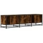 Mueble TV metal y madera ingeniería roble humo 150x35x41 cm by , TV Furniture - Ref: Foro24-848861, Price: 96,21 €, Discount: %
