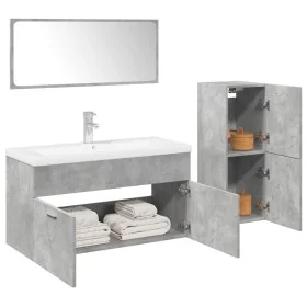 Juego muebles de baño 4 pzas madera contrachapada gris hormigón de , Muebles de baño - Ref: Foro24-3324884, Precio: 273,69 €,...