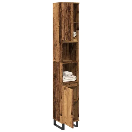 Armario de baño madera de ingeniería envejecida 30x30x190 cm de , Tocadores de baño - Ref: Foro24-857202, Precio: 102,03 €, D...