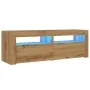 Mueble de TV luces LED madera roble artisan 120x35x40 cm de , Muebles TV - Ref: Foro24-856320, Precio: 101,95 €, Descuento: %