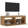 Mueble de TV luces LED madera roble artisan 120x35x40 cm de , Muebles TV - Ref: Foro24-856320, Precio: 101,95 €, Descuento: %