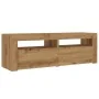 Mueble de TV luces LED madera roble artisan 120x35x40 cm de , Muebles TV - Ref: Foro24-856320, Precio: 101,95 €, Descuento: %