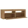 Mueble de TV luces LED madera roble artisan 120x35x40 cm de , Muebles TV - Ref: Foro24-856320, Precio: 101,95 €, Descuento: %