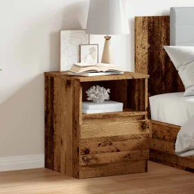 Mesita de noche madera de ingeniería envejecida 40x40x50 cm by , Nightstands - Ref: Foro24-856498, Price: 44,19 €, Discount: %