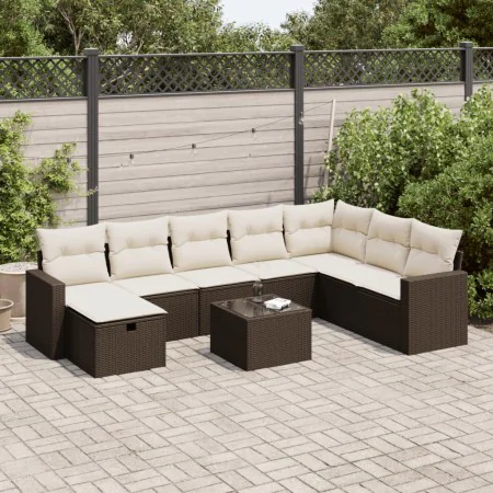 Set de sofás de jardín 9 pzas y cojines ratán sintético marrón von , Gartensets - Ref: Foro24-3325449, Preis: 548,38 €, Rabat...