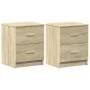 Mesitas de noche 2 uds con 2 cajones roble Sonoma 40x36x50 cm by , Nightstands - Ref: Foro24-858790, Price: 82,63 €, Discount: %