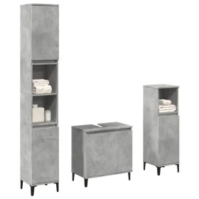 Set muebles de baño 2 piezas madera contrachapada gris hormigón de , Muebles de baño - Ref: Foro24-3324948, Precio: 162,43 €,...