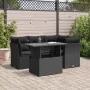 Set de muebles de jardín 5 pzas y cojines ratán sintético negro de , Conjuntos de jardín - Ref: Foro24-3326146, Precio: 395,8...