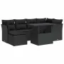 Set de sofás de jardín 7 pzas con cojines ratán sintético negro by , Garden sets - Ref: Foro24-3326186, Price: 495,76 €, Disc...