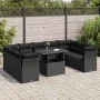Set de sofás de jardín y cojines 10 pzas ratán sintético negro by , Garden sets - Ref: Foro24-3326216, Price: 673,05 €, Disco...