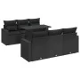 Set de sofás de jardín 7 pzas con cojines ratán sintético negro by , Garden sets - Ref: Foro24-3326256, Price: 572,12 €, Disc...