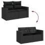 Set de sofás de jardín 7 pzas con cojines ratán sintético negro by , Garden sets - Ref: Foro24-3326256, Price: 572,12 €, Disc...