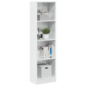 Estantería madera de ingeniería blanco brillo 40x24x143 cm by , Bookcases and shelves - Ref: Foro24-858304, Price: 66,17 €, D...