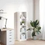 Estantería madera de ingeniería blanco brillo 40x24x143 cm by , Bookcases and shelves - Ref: Foro24-858304, Price: 66,28 €, D...