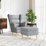 Sillón con reposapiés tela gris claro by , Armchairs - Ref: Foro24-3307989, Price: 296,04 €, Discount: %
