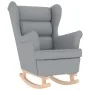Silla mecedora de tela gris claro 74x90x102 cm de , Sillones - Ref: Foro24-4016919, Precio: 222,30 €, Descuento: %