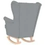 Silla mecedora de tela gris claro 74x90x102 cm de , Sillones - Ref: Foro24-4016919, Precio: 222,30 €, Descuento: %