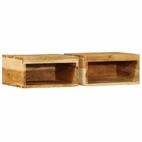 Muebles de TV de pared 2 uds madera maciza de acacia de , Almacenamiento para CD y DVD - Ref: Foro24-4017472, Precio: 72,66 €...