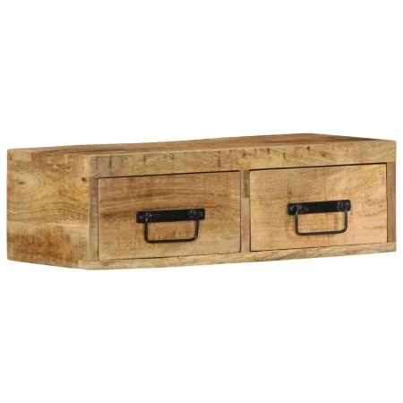 Mueble de TV de pared madera maciza de mango rugosa 60x30x19 cm by , CD and DVD storage - Ref: Foro24-4017458, Price: 92,36 €...