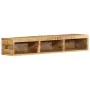 Mueble de TV de pared madera maciza mango rugosa 100x30x19 cm de , Almacenamiento para CD y DVD - Ref: Foro24-4017479, Precio...