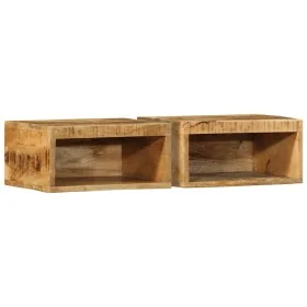 Muebles de TV de pared 2 uds madera maciza de mango rugosa by , CD and DVD storage - Ref: Foro24-4017470, Price: 91,17 €, Dis...
