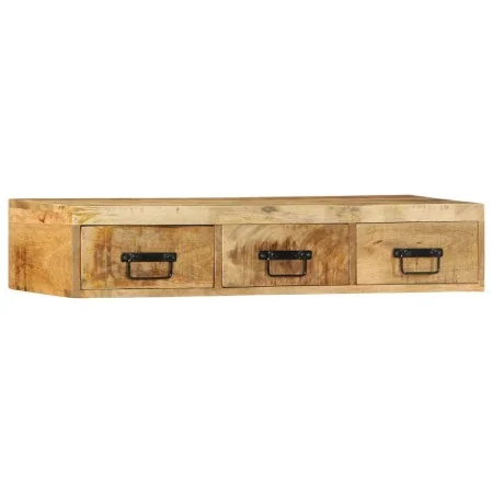 Mueble de TV de pared madera maciza mango rugosa 100x30x19 cm de , Almacenamiento para CD y DVD - Ref: Foro24-4017464, Precio...
