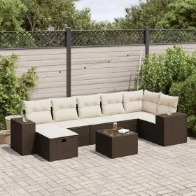 Set sofás de jardín 8 piezas y cojines ratán sintético marrón von , Gartensets - Ref: Foro24-3325719, Preis: 509,79 €, Rabatt: %