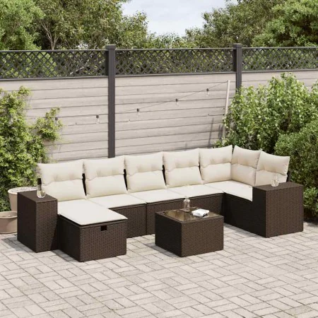 Set sofás de jardín 8 piezas y cojines ratán sintético marrón von , Gartensets - Ref: Foro24-3325719, Preis: 509,79 €, Rabatt: %