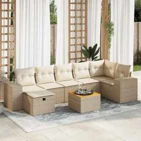 Set de sofás de jardín y cojines 8 piezas ratán sintético beige von , Gartensets - Ref: Foro24-3325880, Preis: 574,46 €, Raba...