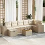 Set de sofás de jardín y cojines 8 piezas ratán sintético beige by , Garden sets - Ref: Foro24-3325880, Price: 574,46 €, Disc...