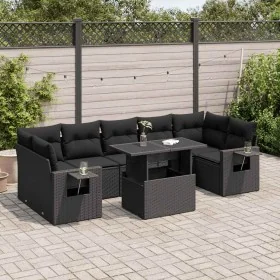 Set de sofás de jardín y cojines 8 piezas ratán sintético negro by , Garden sets - Ref: Foro24-3326436, Price: 598,66 €, Disc...