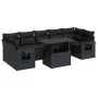 Set de sofás de jardín y cojines 8 piezas ratán sintético negro by , Garden sets - Ref: Foro24-3326436, Price: 598,66 €, Disc...