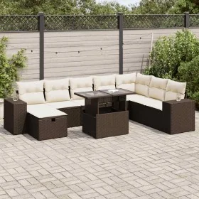Set de sofás de jardín 9 pzas y cojines ratán sintético marrón by , Garden sets - Ref: Foro24-3327963, Price: 628,40 €, Disco...