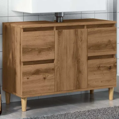 Mueble de lavabo madera ingeniería roble artisan 80x33x60 cm von , Badezimmerwaschtische - Ref: Foro24-857127, Preis: 95,32 €...