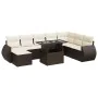 Set de sofás de jardín 9 pzas y cojines ratán sintético marrón by , Garden sets - Ref: Foro24-3326694, Price: 617,57 €, Disco...