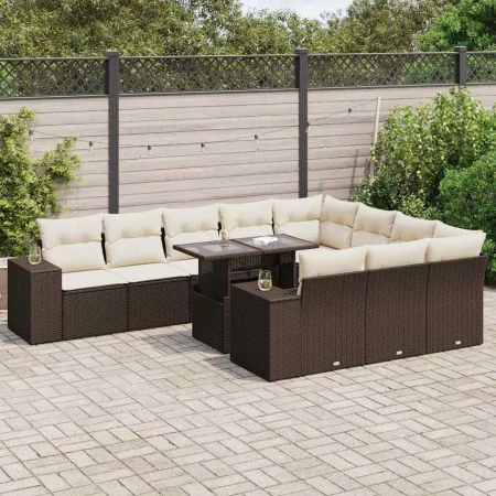 Set de sofás de jardín 11 pzas cojines ratán sintético marrón von , Gartensets - Ref: Foro24-3326874, Preis: 791,79 €, Rabatt: %