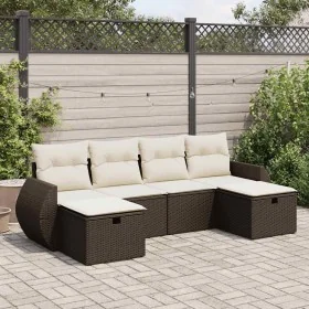 Set sofás de jardín 6 piezas y cojines ratán sintético marrón von , Gartensets - Ref: Foro24-3325629, Preis: 384,54 €, Rabatt: %