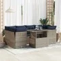 Set sofás jardín y cojines 7 pzas ratán sintético acacia gris by , Garden sets - Ref: Foro24-3326112, Price: 578,85 €, Discou...