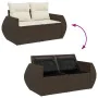 Set sofás de jardín 6 piezas y cojines ratán sintético marrón von , Gartensets - Ref: Foro24-3327893, Preis: 502,68 €, Rabatt: %