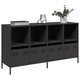 Aparador de acero laminado en frío negro 135x39x73,5 cm von , Sideboards - Ref: Foro24-3307161, Preis: 178,81 €, Rabatt: %