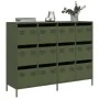 Aparador de acero laminado en frío verde oliva 135x39x103,5 cm de , Aparadores - Ref: Foro24-3307177, Precio: 301,69 €, Descu...