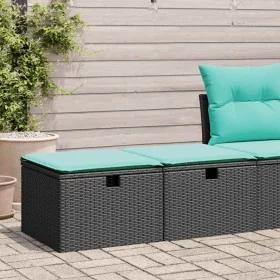 Set sofás jardín y cojines 2 pzas ratán sintético acacia negro by , Garden sets - Ref: Foro24-3328670, Price: 126,05 €, Disco...