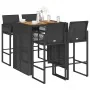 Set bar jardín sin cojines 5 pzas ratán sintético acacia negro de , Conjuntos de jardín - Ref: Foro24-3328886, Precio: 508,54...